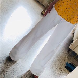 Adorable white linen flared pants!